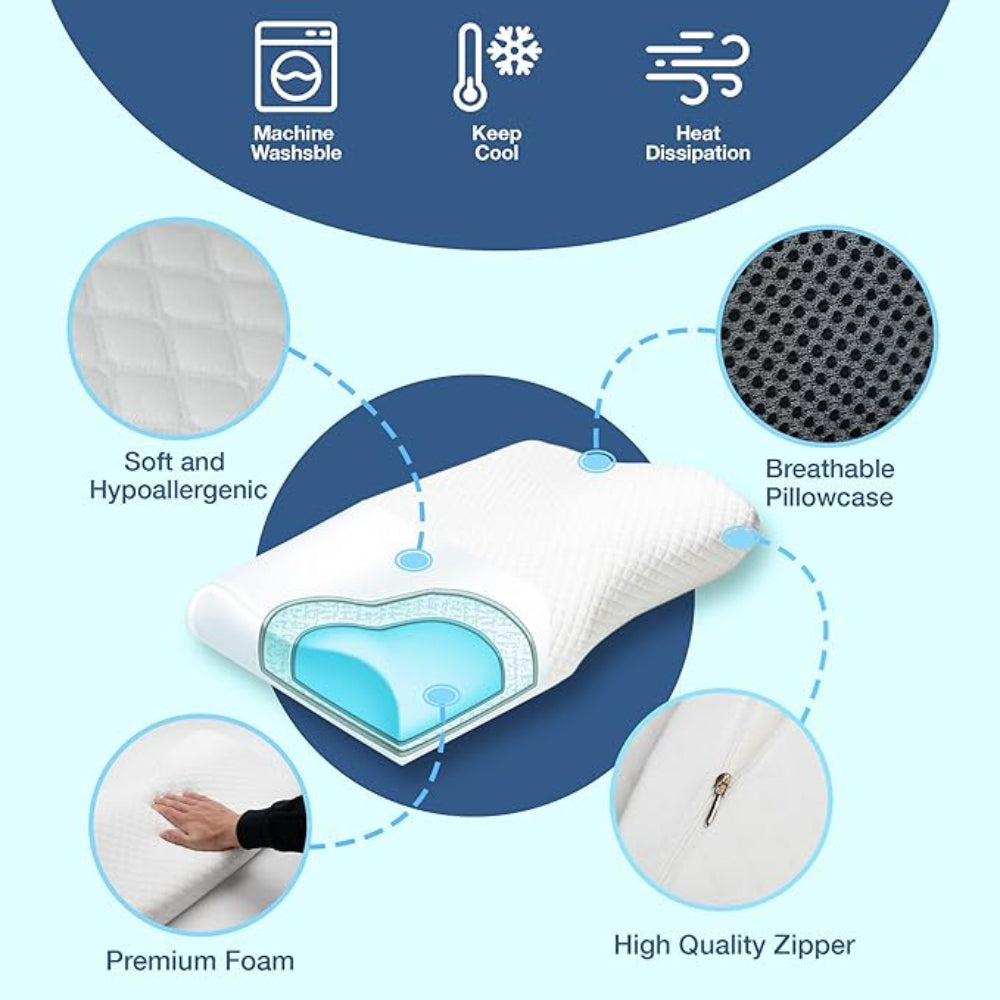 Orthopedic Anti-Snore Pillow with Cooling Gel Memory Foam – Ergonomic Sleep Support 4
