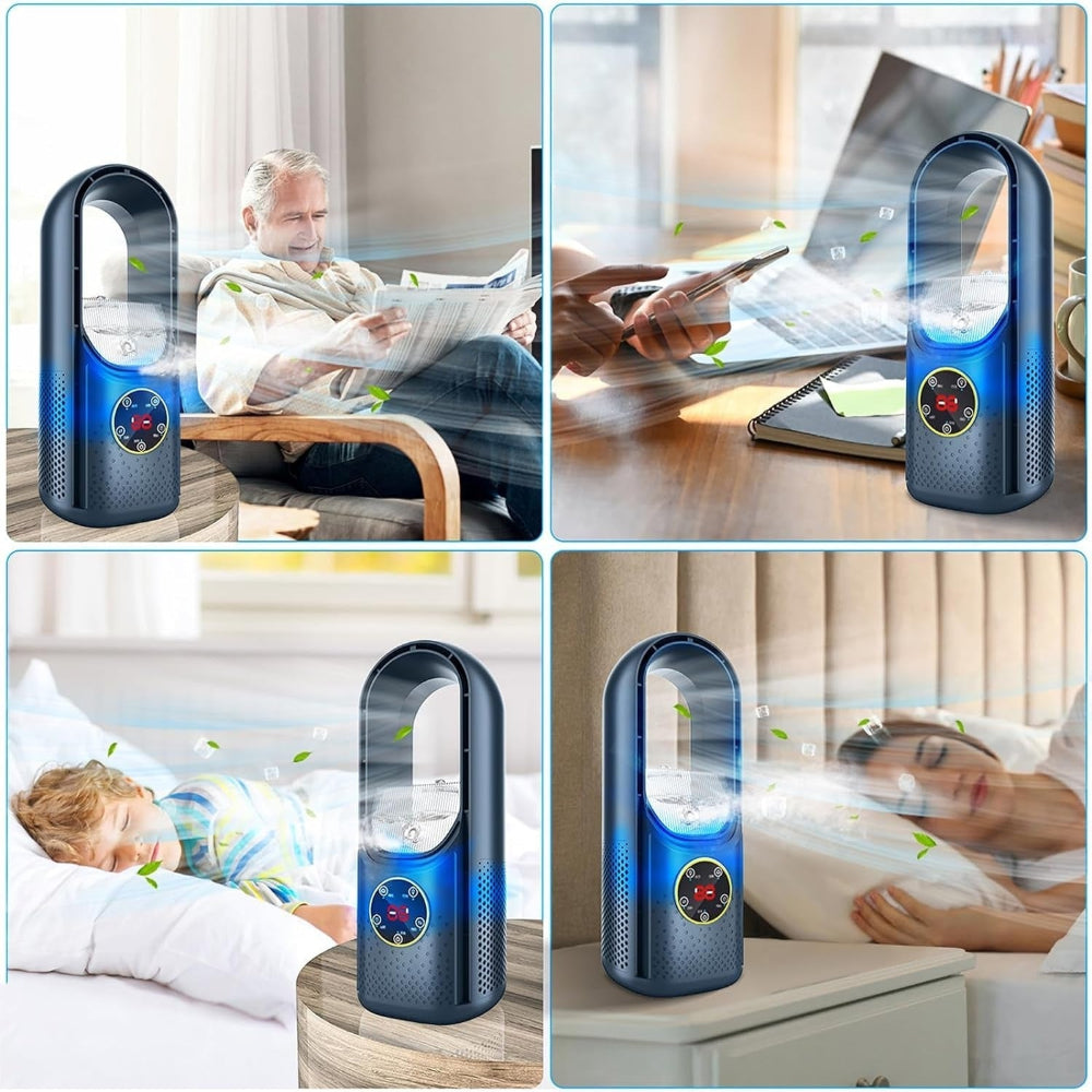 Portable Blade-Free Air Cooler with USB Power and Built-in Timer – Ideal for Home and Office 6