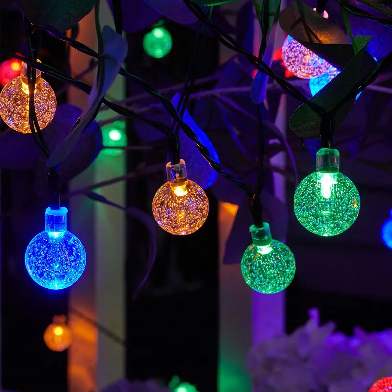 60 LED Solar-Powered Crystal Ball String Lights – 3.5m Waterproof Decorative Lighting 8