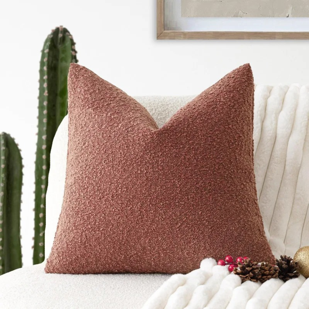Soft Bouclé Cushion Cover – 45x45 cm Decorative Pillowcase with Hidden Zipper 12