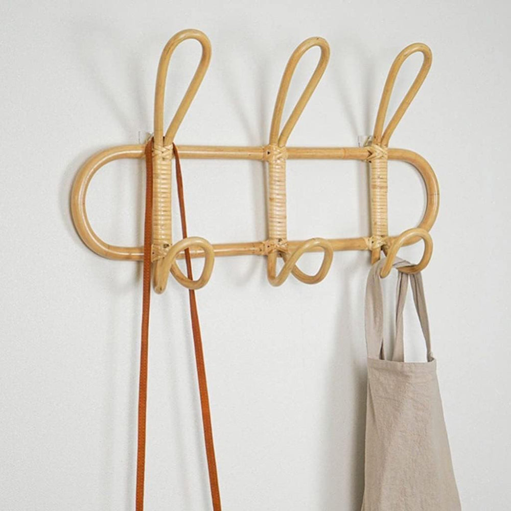 Handcrafted Rattan Wall Hook – Minimalist Boho Design for Home Décor 4