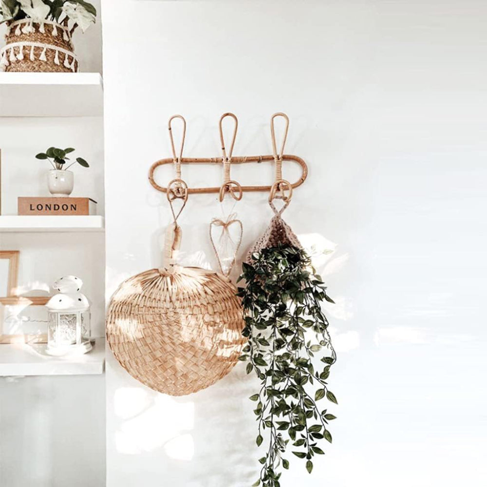 Handcrafted Rattan Wall Hook – Minimalist Boho Design for Home Décor 2