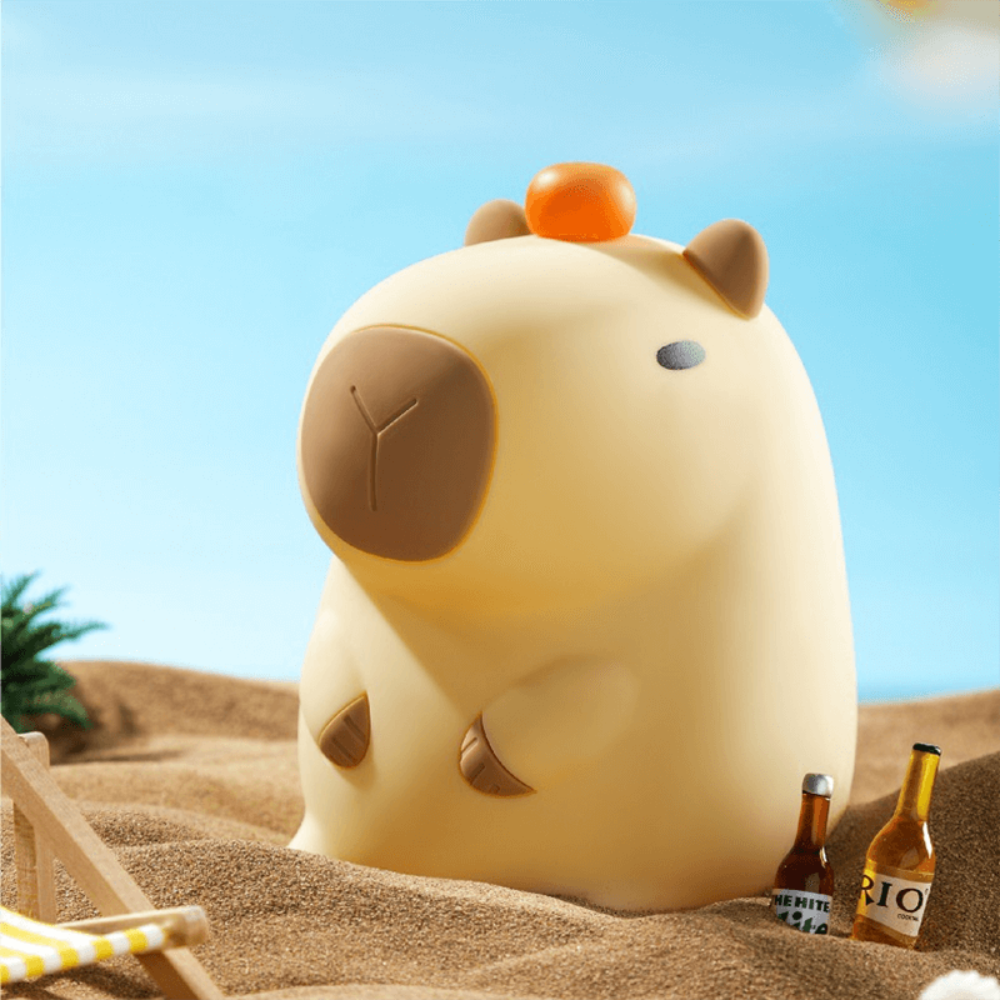 Soft Silicone Capybara Night Light for Kids – Rechargeable, Adjustable Brightness, and Portable 6