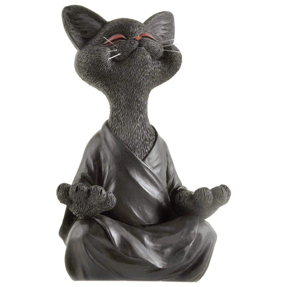 Cat Buddha Statue – Handcrafted Resin Cat Figurine for Mindful Home Décor 8