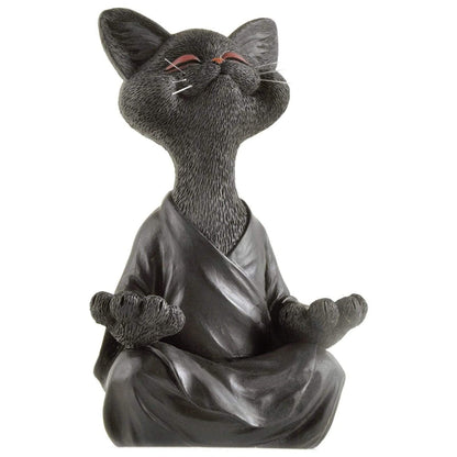 Cat Buddha Statue – Handcrafted Resin Cat Figurine for Mindful Home Décor 8