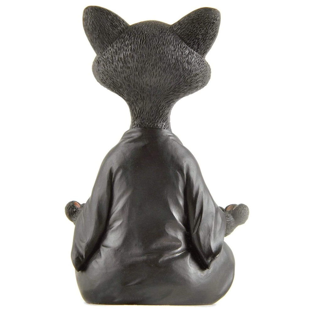 Cat Buddha Statue – Handcrafted Resin Cat Figurine for Mindful Home Décor 9
