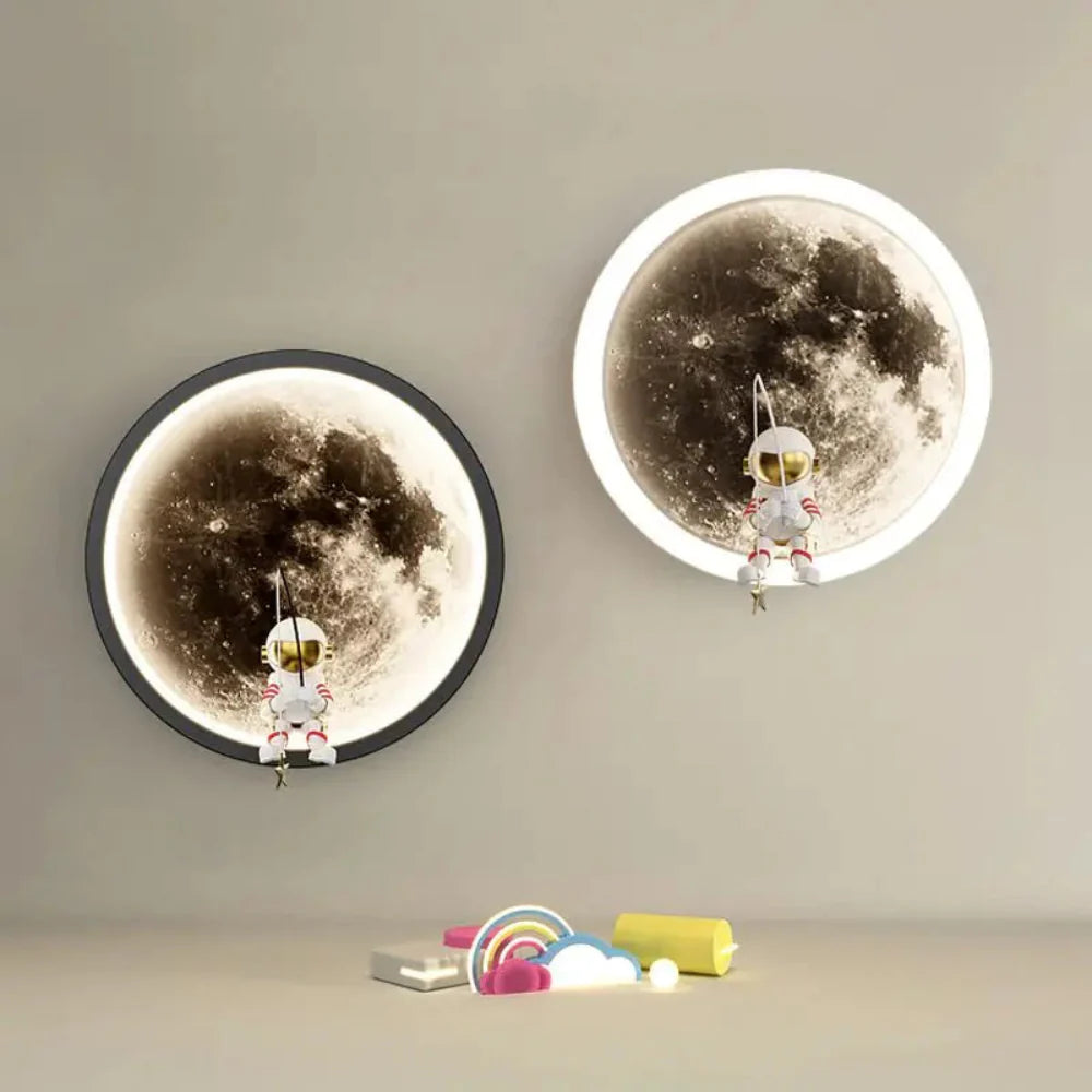 LED Moon Wall Light with Realistic Texture – 20cm Decorative Night Light for Bedroom and Kids' Room 1