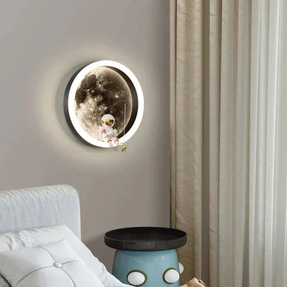 LED Moon Wall Light with Realistic Texture – 20cm Decorative Night Light for Bedroom and Kids' Room 2