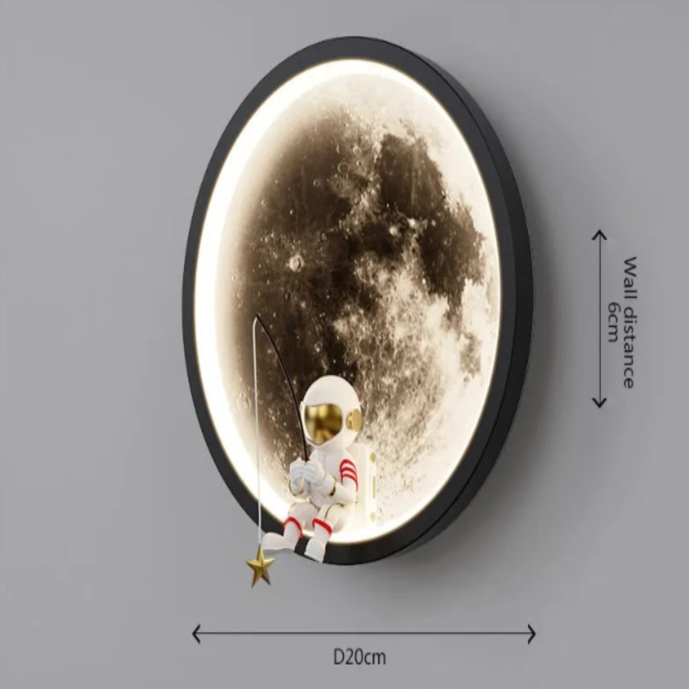 LED Moon Wall Light with Realistic Texture – 20cm Decorative Night Light for Bedroom and Kids' Room 3
