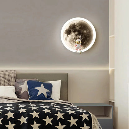 LED Moon Wall Light with Realistic Texture – 20cm Decorative Night Light for Bedroom and Kids' Room 5
