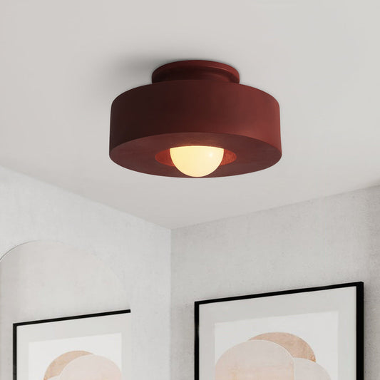 Scandinavian Ceramic Flush Mount Ceiling Light – Modern Cylindrical Design in Multiple Colors 1