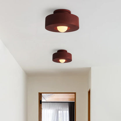 Scandinavian Ceramic Flush Mount Ceiling Light – Modern Cylindrical Design in Multiple Colors 4