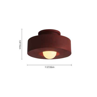 Scandinavian Ceramic Flush Mount Ceiling Light – Modern Cylindrical Design in Multiple Colors 6