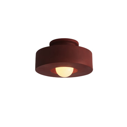 Scandinavian Ceramic Flush Mount Ceiling Light – Modern Cylindrical Design in Multiple Colors 9