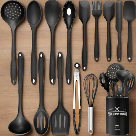 Premium Silicone Kitchen Utensil Set with Holder – 11-Piece Heat-Resistant Cooking Tools 1