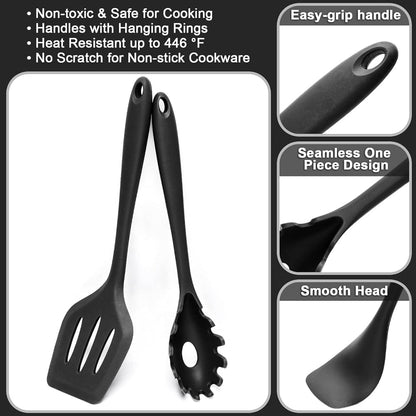 Premium Silicone Kitchen Utensil Set with Holder – 11-Piece Heat-Resistant Cooking Tools 2