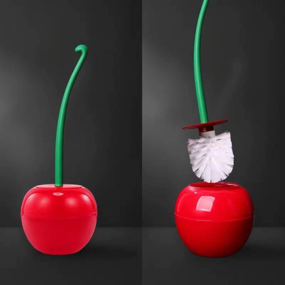 Nordic Cherry Red Toilet Brush Set with Holder - Durable ABS Design for Enhanced Hygiene and Compact Storage 2