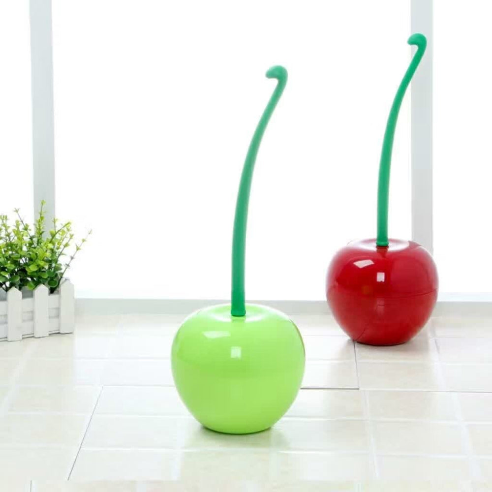 Nordic Cherry Red Toilet Brush Set with Holder - Durable ABS Design for Enhanced Hygiene and Compact Storage 4