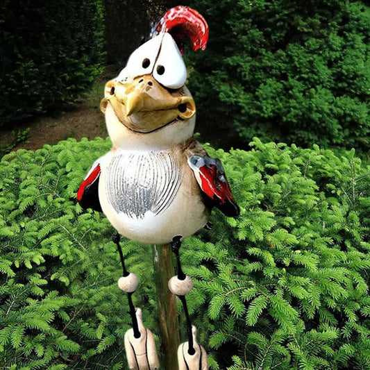 Decorative Chicken Sculpture for Garden – Charming Rustic Outdoor Accent 1