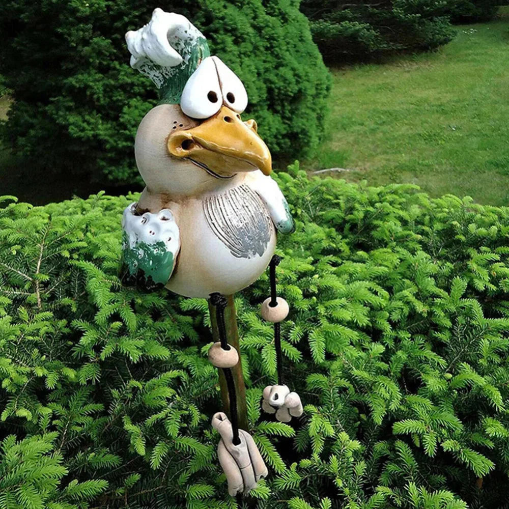 Decorative Chicken Sculpture for Garden – Charming Rustic Outdoor Accent 3
