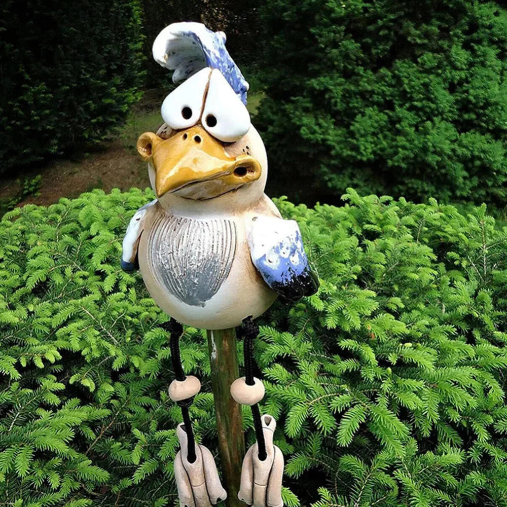 Decorative Chicken Sculpture for Garden – Charming Rustic Outdoor Accent 4