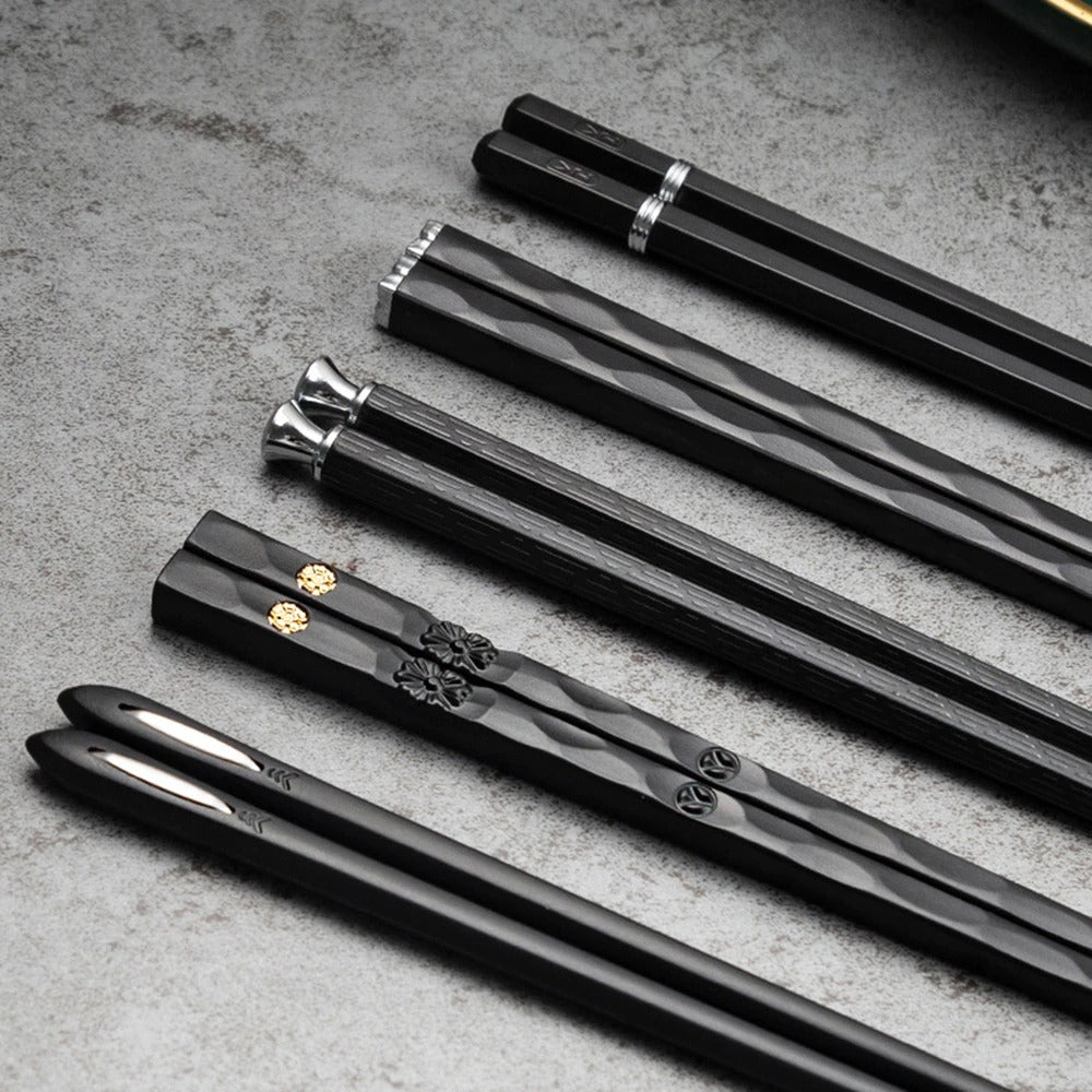 Elegant Stainless Steel Chopsticks Set – 5 Pairs for Stylish Dining and Gifting 2