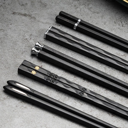 Elegant Stainless Steel Chopsticks Set – 5 Pairs for Stylish Dining and Gifting 2