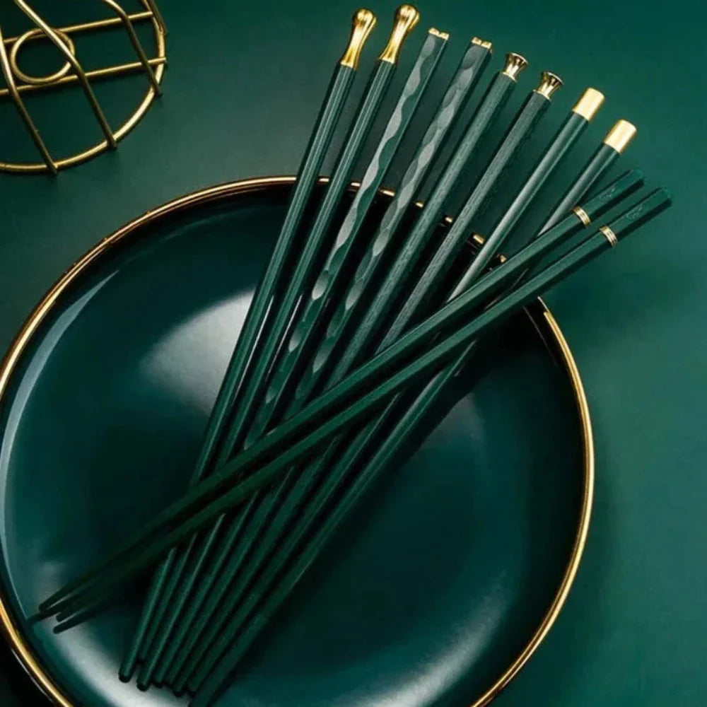 Elegant Stainless Steel Chopsticks Set – 5 Pairs for Stylish Dining and Gifting 3