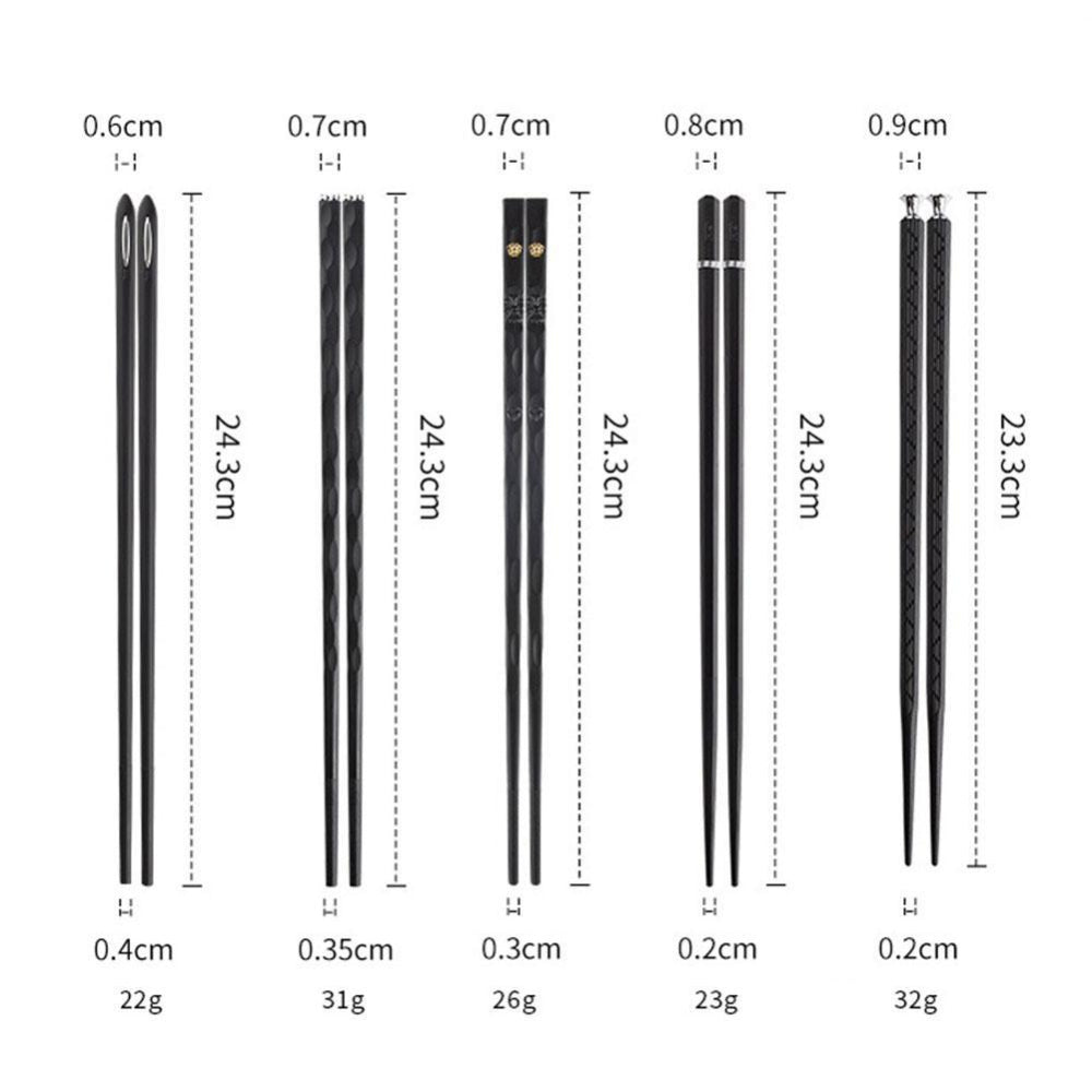 Elegant Stainless Steel Chopsticks Set – 5 Pairs for Stylish Dining and Gifting 5