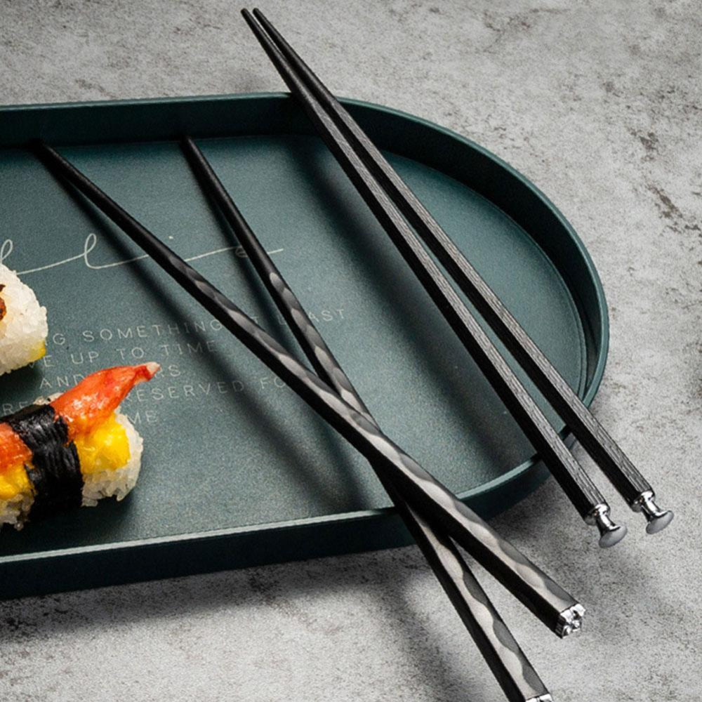 Elegant Stainless Steel Chopsticks Set – 5 Pairs for Stylish Dining and Gifting 8