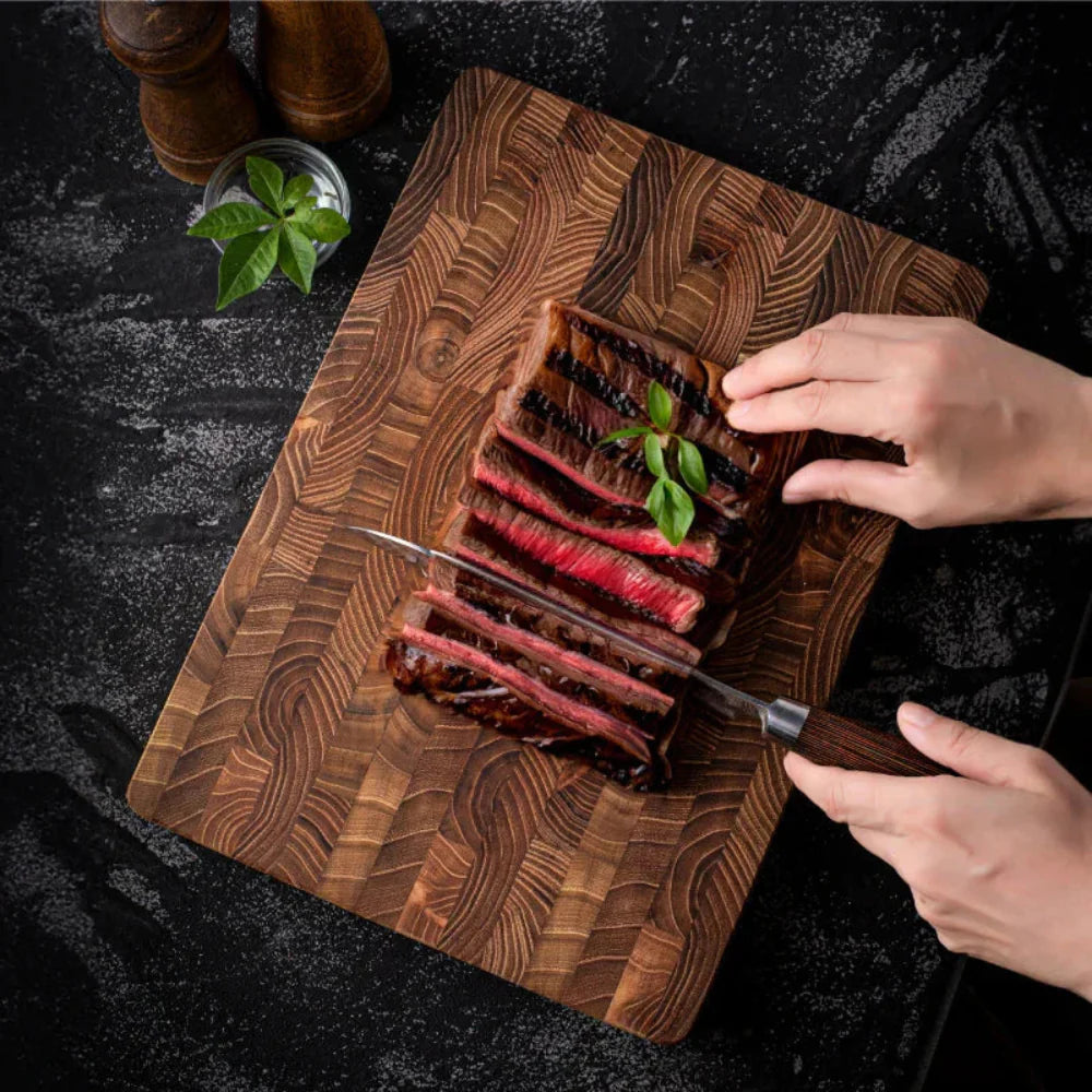 Premium End Grain Cutting Board - Durable Hardwood Chef's Block for Precision and Hygiene 2