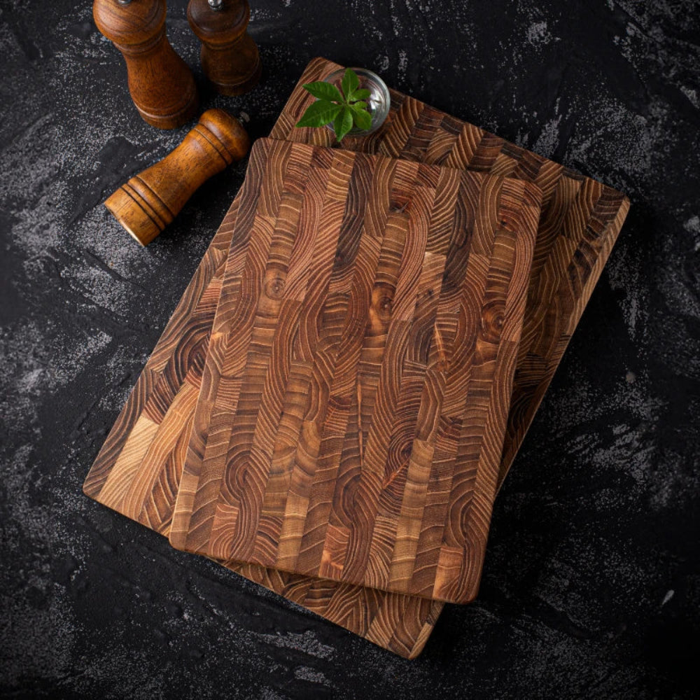 Premium End Grain Cutting Board - Durable Hardwood Chef's Block for Precision and Hygiene 5