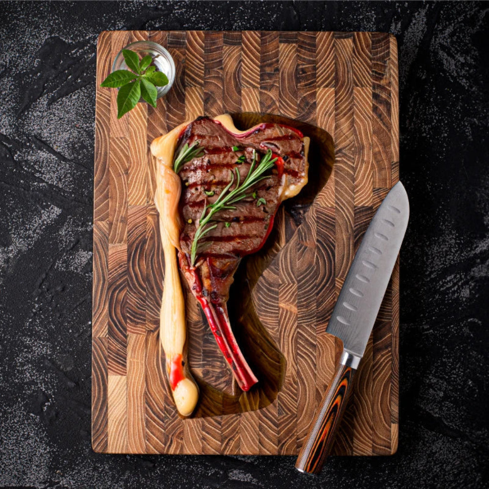 Premium End Grain Cutting Board - Durable Hardwood Chef's Block for Precision and Hygiene 4