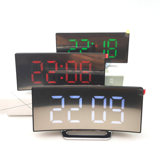 Curved Screen Digital Alarm Clock with Clear Display – Compact and Modern Design 1