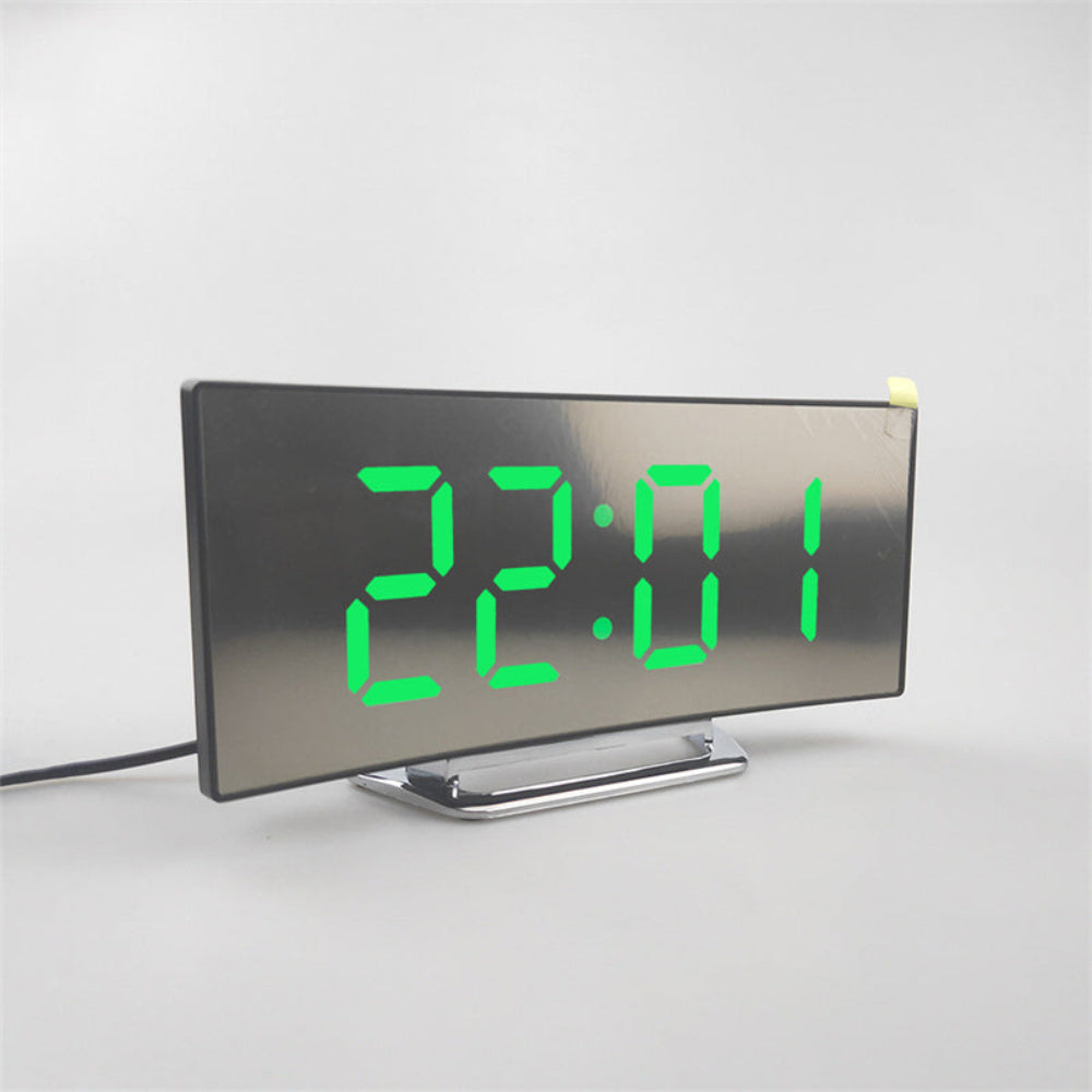 Curved Screen Digital Alarm Clock with Clear Display – Compact and Modern Design 3