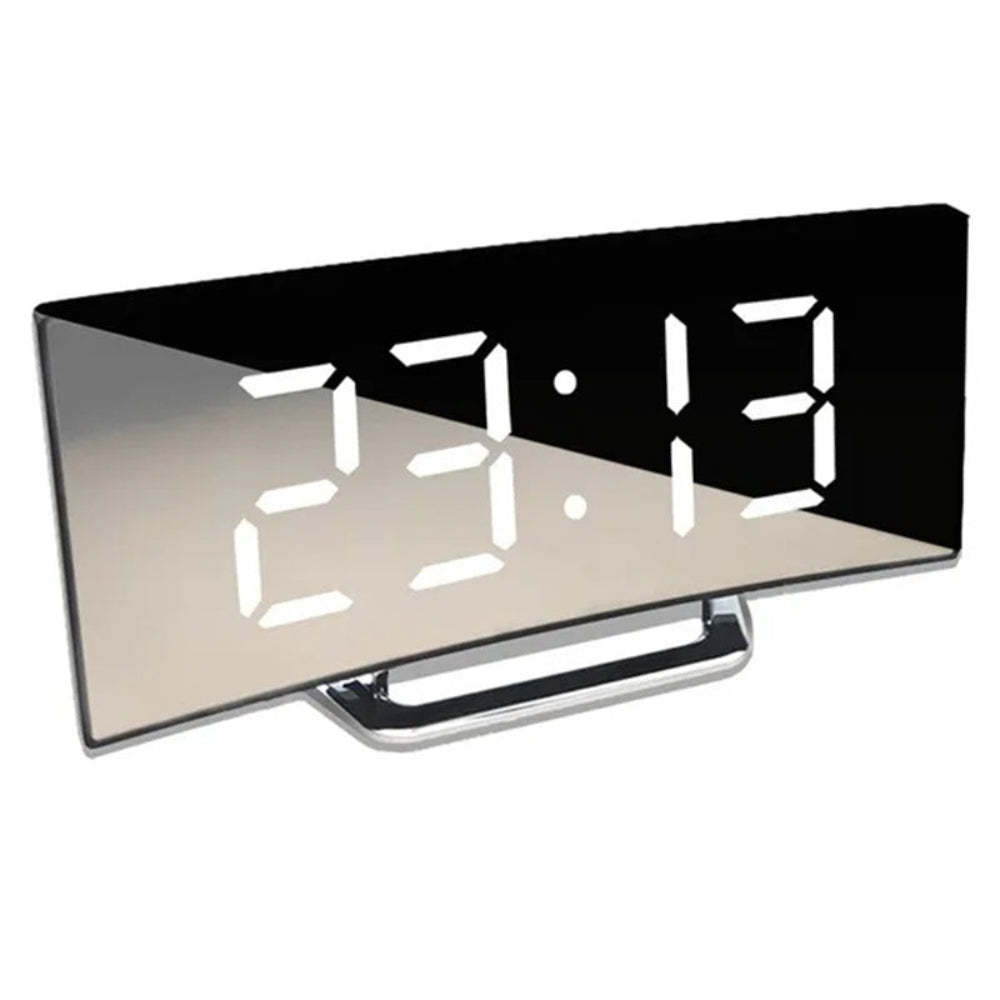 Curved Screen Digital Alarm Clock with Clear Display – Compact and Modern Design 4