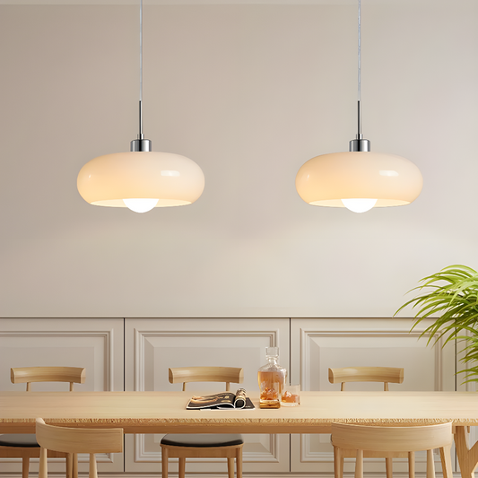 Nordic Glass LED Pendant Light with Vintage Charm – Adjustable Hanging Length for Dining and Living Spaces 1