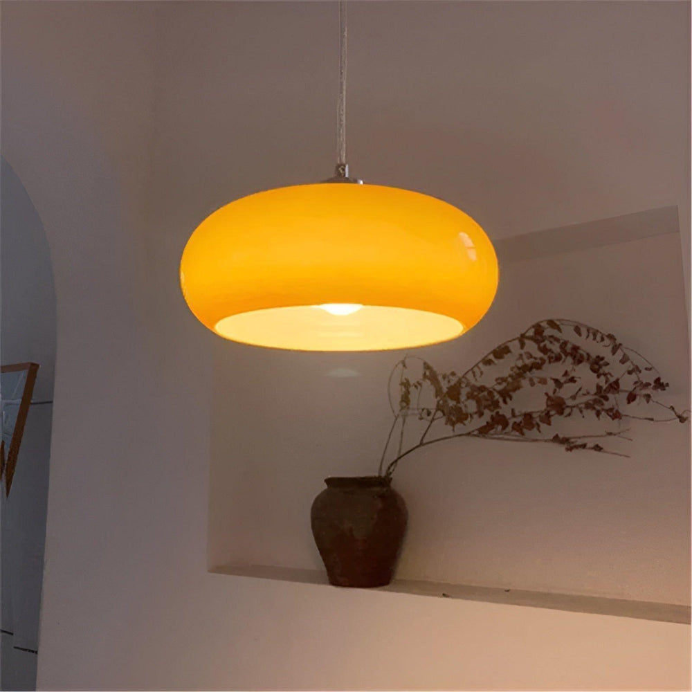 Nordic Glass LED Pendant Light with Vintage Charm – Adjustable Hanging Length for Dining and Living Spaces 4