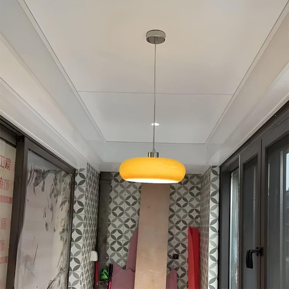 Nordic Glass LED Pendant Light with Vintage Charm – Adjustable Hanging Length for Dining and Living Spaces 3