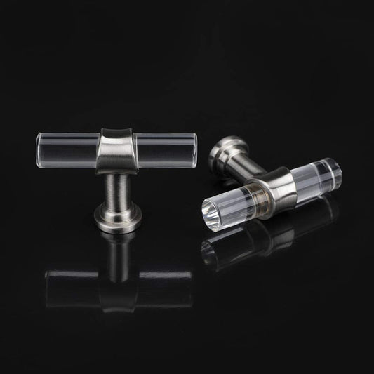 Modern Acrylic and Brushed Nickel Cabinet Handle – Stylish and Durable Drawer Pull 1
