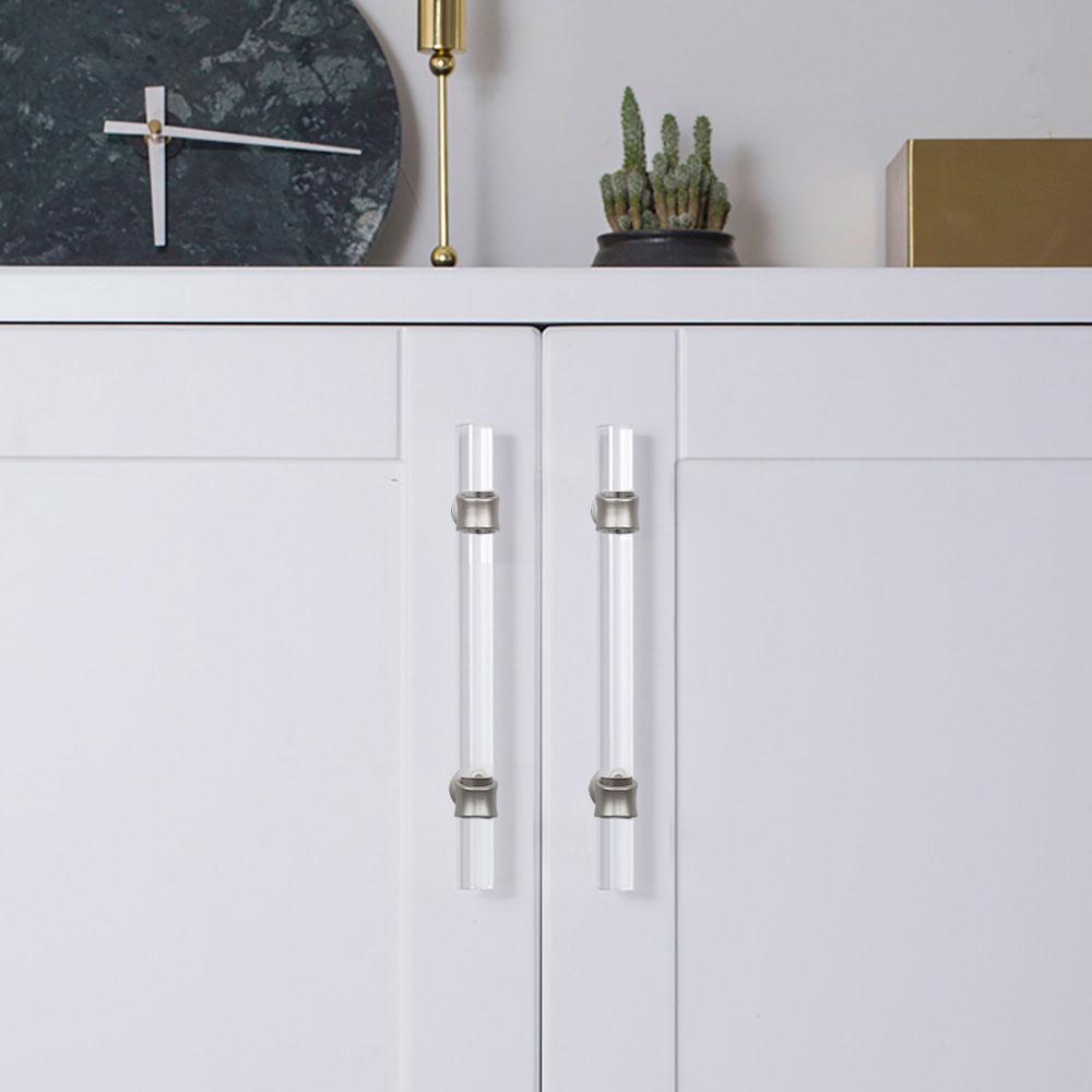 Modern Acrylic and Brushed Nickel Cabinet Handle – Stylish and Durable Drawer Pull 4
