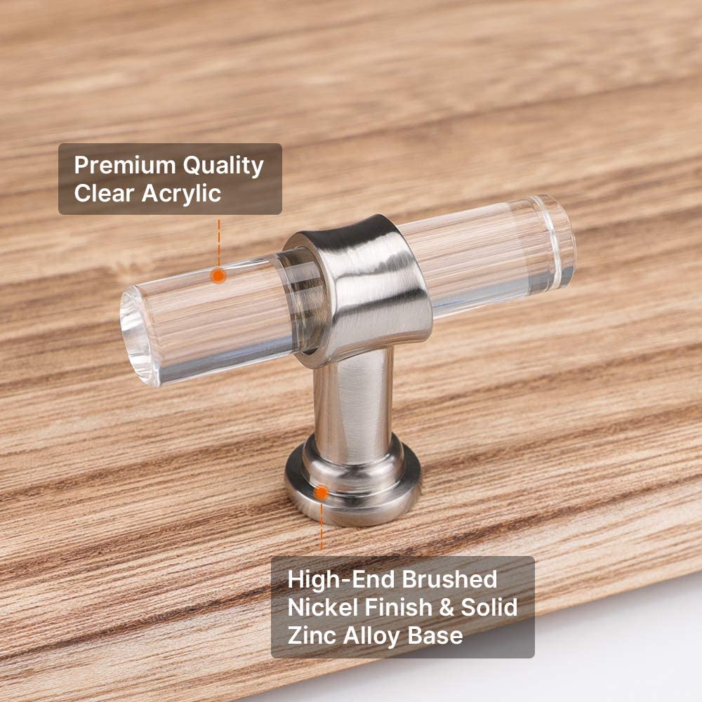 Modern Acrylic and Brushed Nickel Cabinet Handle – Stylish and Durable Drawer Pull 6