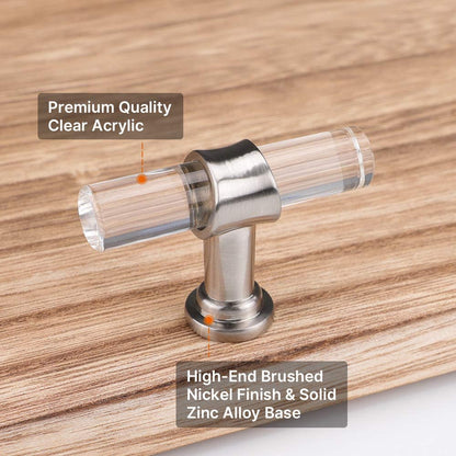 Modern Acrylic and Brushed Nickel Cabinet Handle – Stylish and Durable Drawer Pull 6