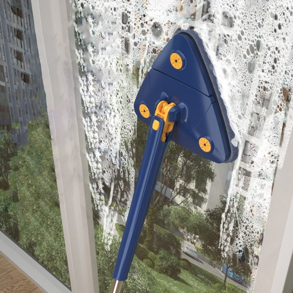 Triangular 360° Microfiber Mop with Extendable Handle for Easy Cleaning 2
