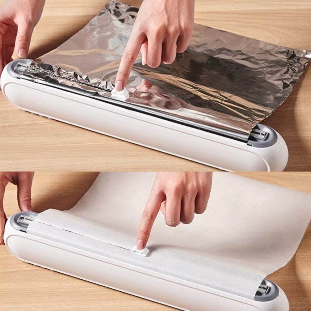 Magnetic Food Wrap Dispenser with Built-in Cutter – Compact Kitchen Organizer 5