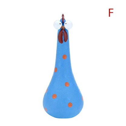 Decorative Garden Chickens - Colorful Resin Sculptures for Outdoor Spaces 3