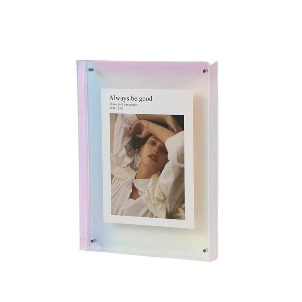 Transparent Acrylic Photo Frame with Colorful Edges – Modern Display for 10x15 cm Photos 14