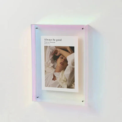 Transparent Acrylic Photo Frame with Colorful Edges – Modern Display for 10x15 cm Photos 7