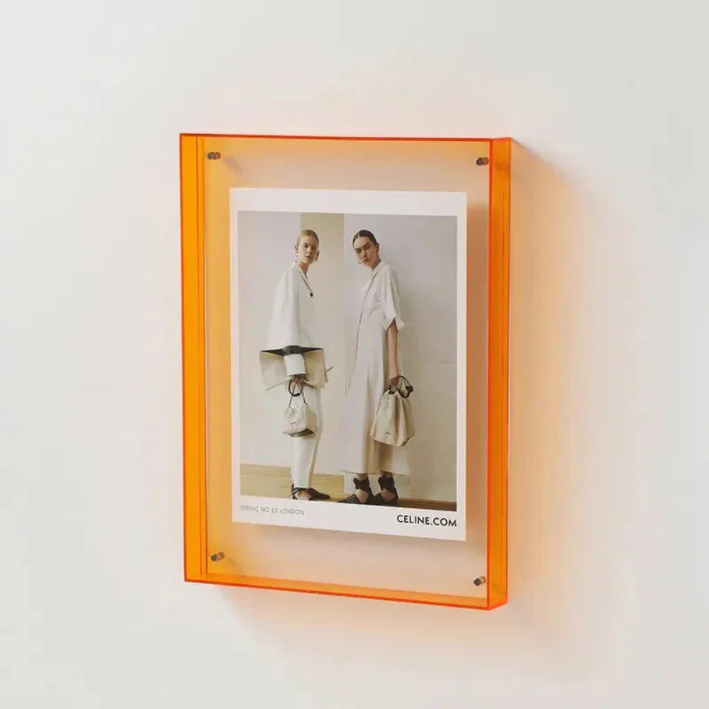 Transparent Acrylic Photo Frame with Colorful Edges – Modern Display for 10x15 cm Photos 8