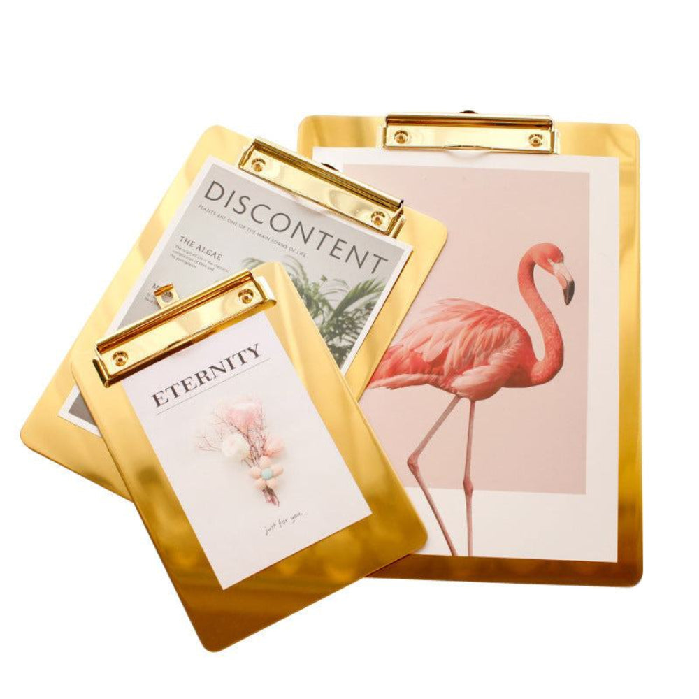 Elegant Gold Metal Clipboard for Stylish Office and Event Use – Available in Three Sizes 2